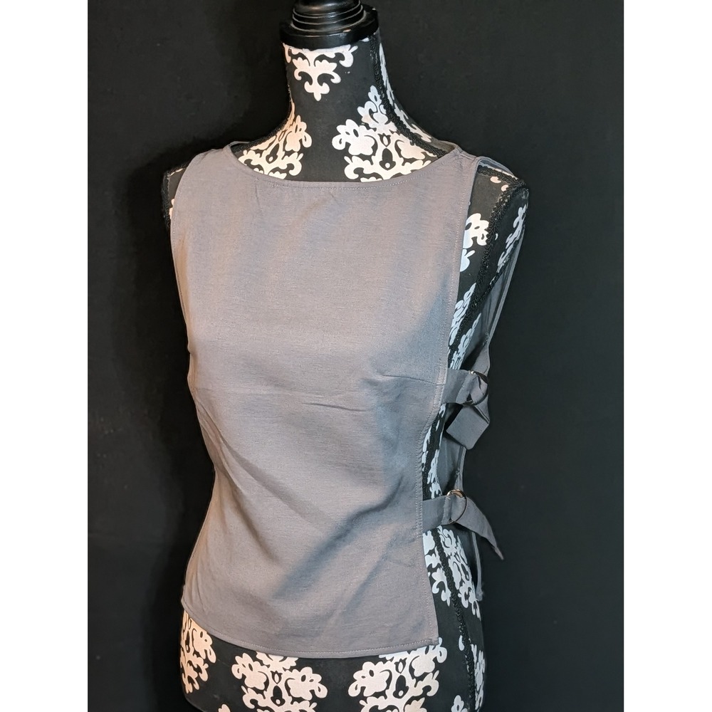 PepperMayo Cherish You NEW Buckle Top Charcoal NWT Side Buckle Tank Size US 6